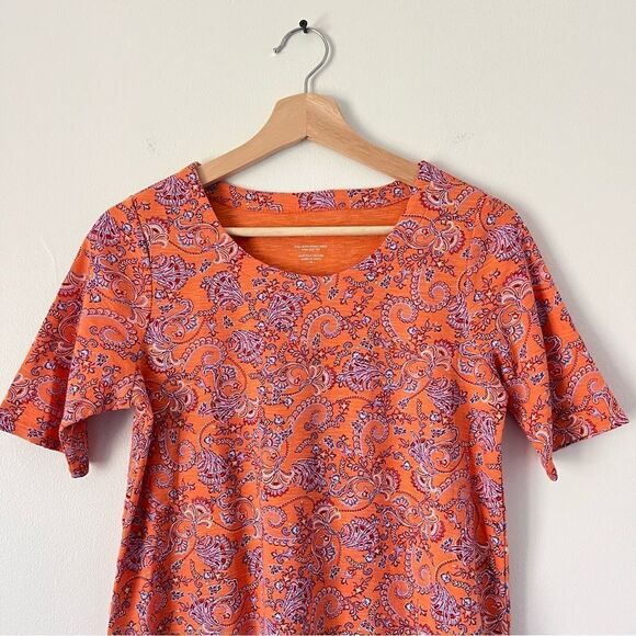 J. Jill Paisley Pima Slub Scoop Neck Tee Top Size XS - Picture 5 of 10